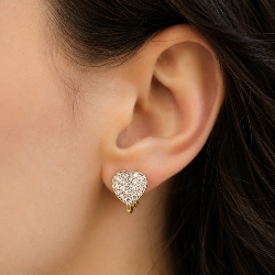 Boucles d'oreilles Clips en or blanc, or jaune et diamants