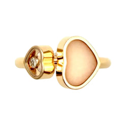 Bague Toi & Moi CHOPARD "Happy Hearts" en or rose, opale et diamant