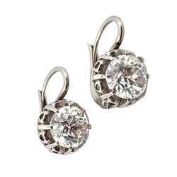 Boucles d'oreilles Dormeuses en or blanc et diamants