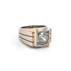 Bague Tank en or blanc, or jaune et diamants