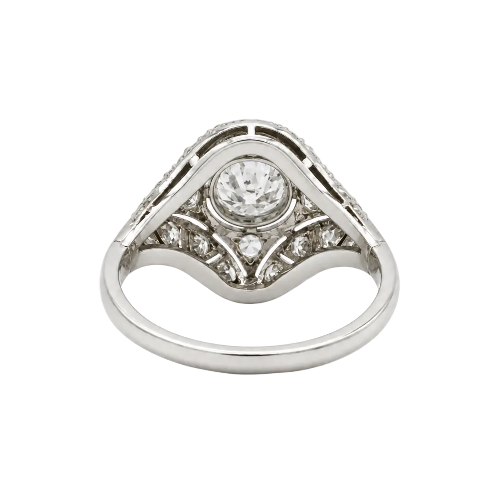Bague Dôme en platine et diamants