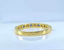 Bague Alliance en or jaune, saphirs et diamants