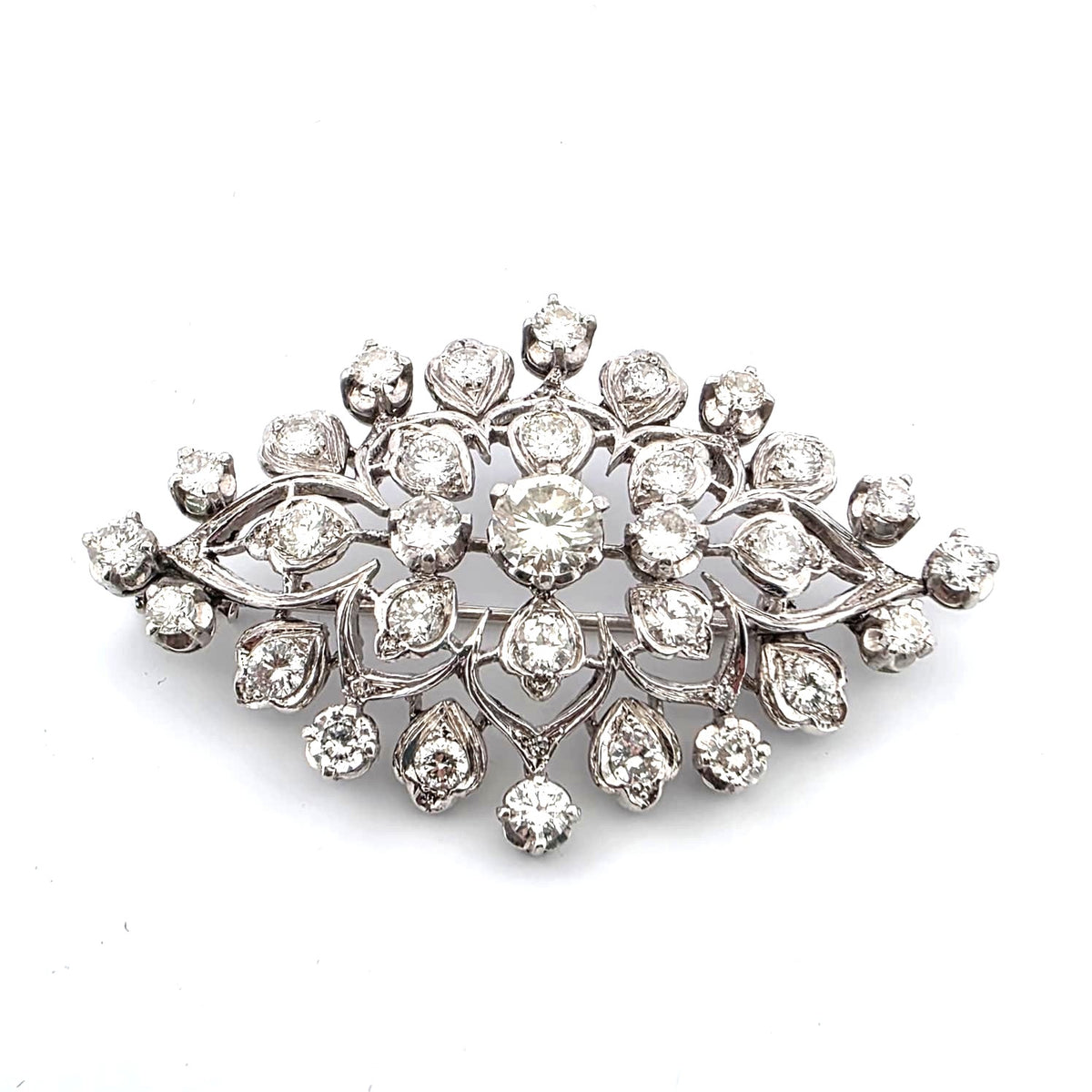 Broche Épingle en or blanc et diamants