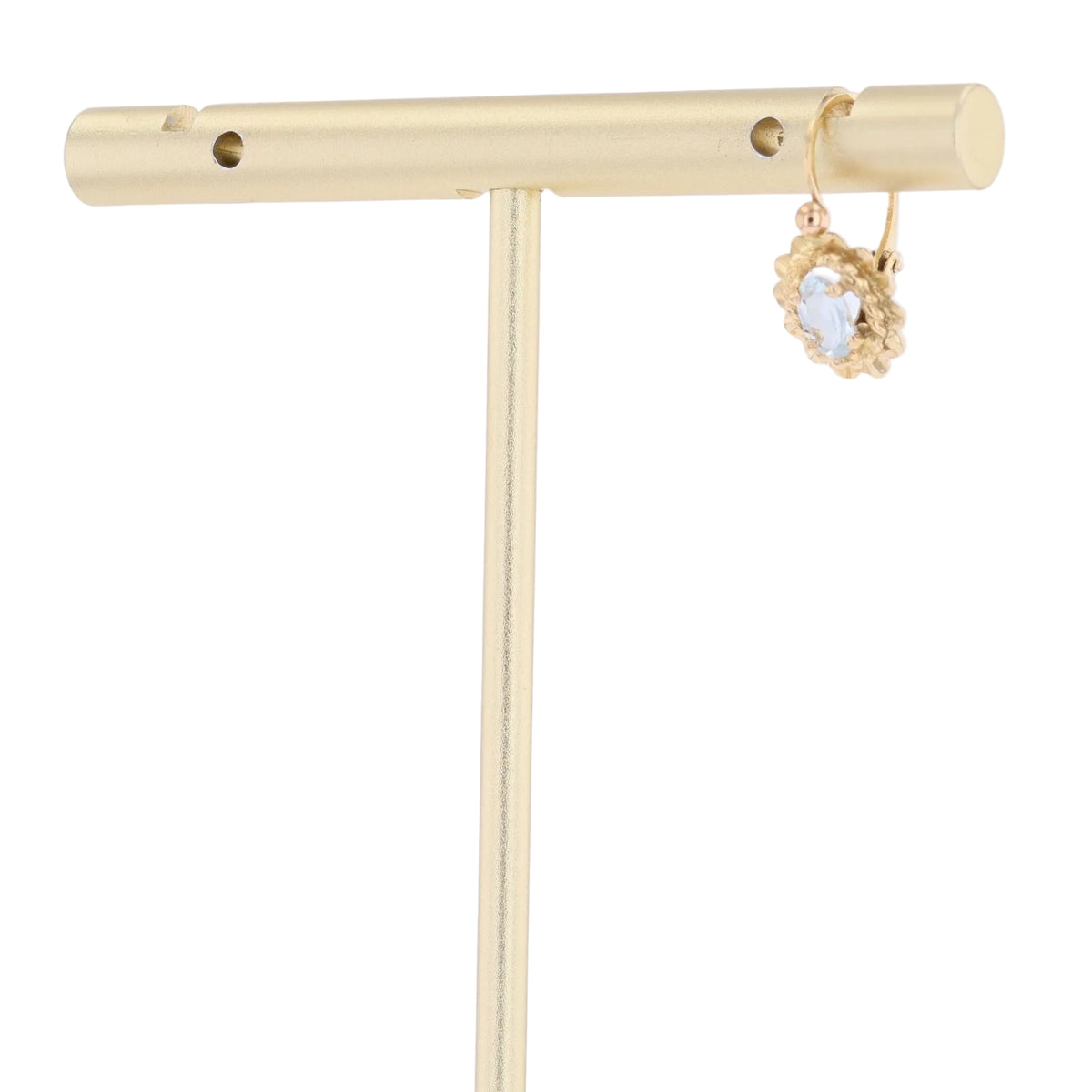 Mono boucle d'oreille Dormeuse en or jaune et aigue-marine