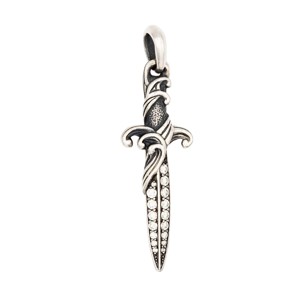 Pendentif DAVID YURMAN "Waves Dagger" en argent et diamants