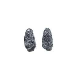 Boucles d'oreilles Créoles Coeur en or blanc et diamants