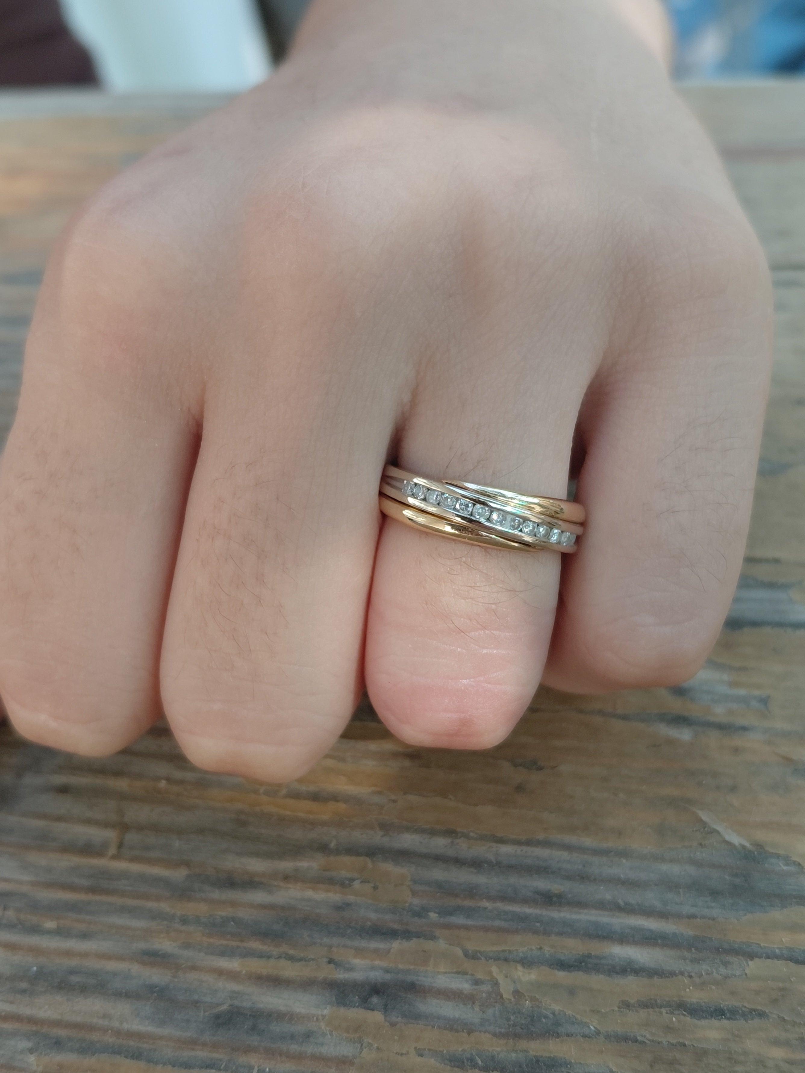 Bague en or jaune et diamants