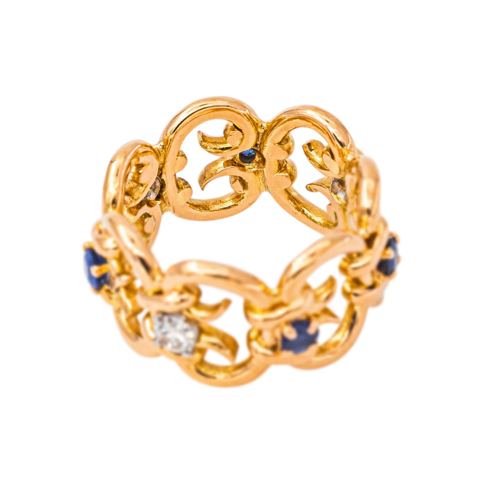 Bague Bandeau Or rose Diamant