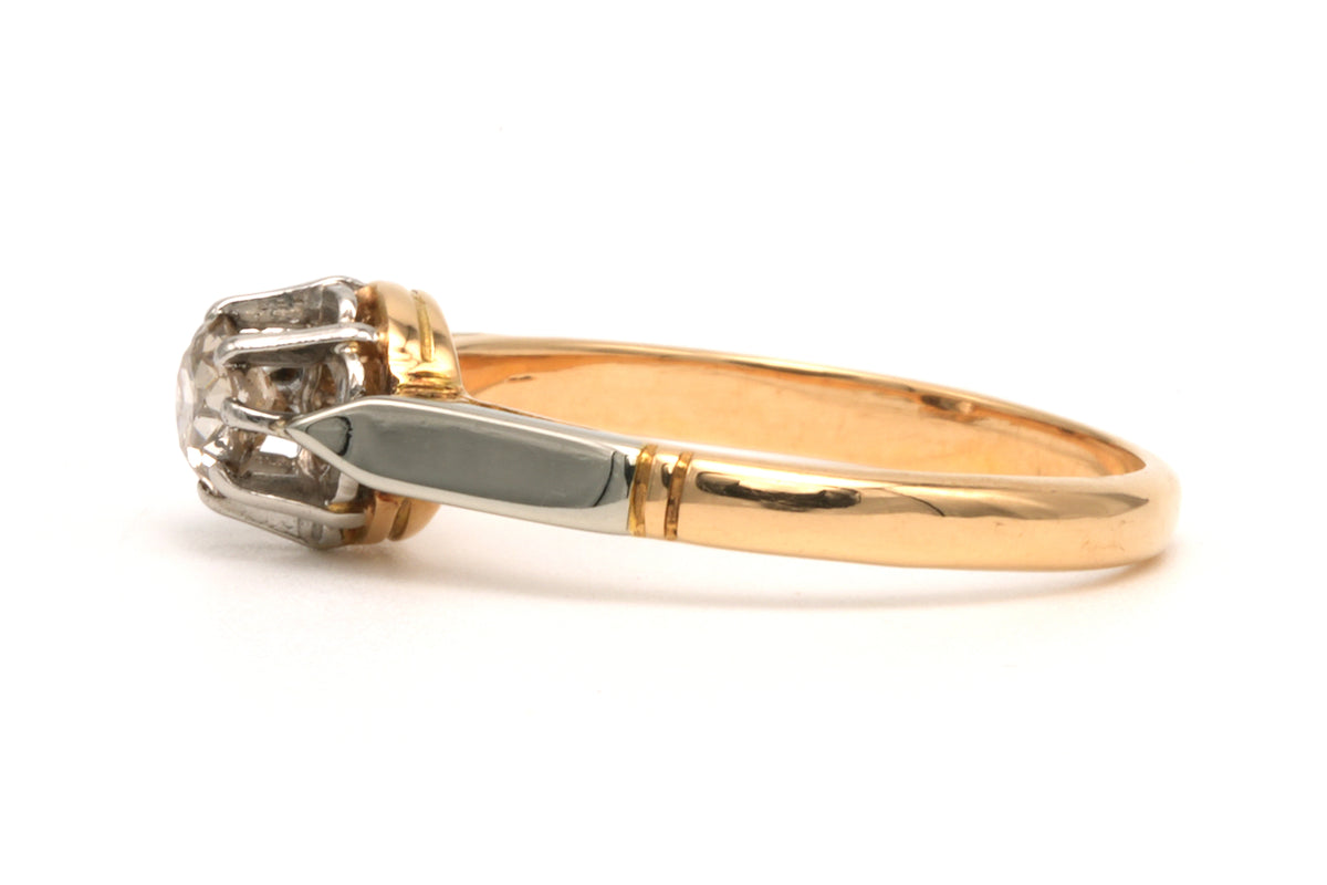 Bague Solitaire en or jaune et diamant