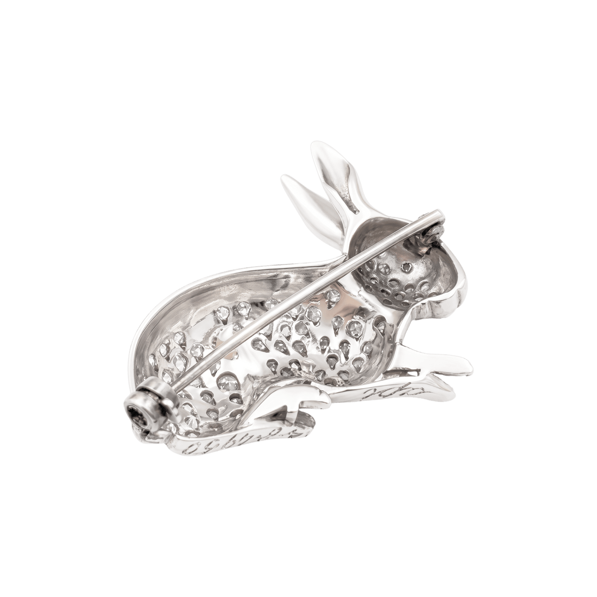 Broche Épingle en or blanc, platine et diamants