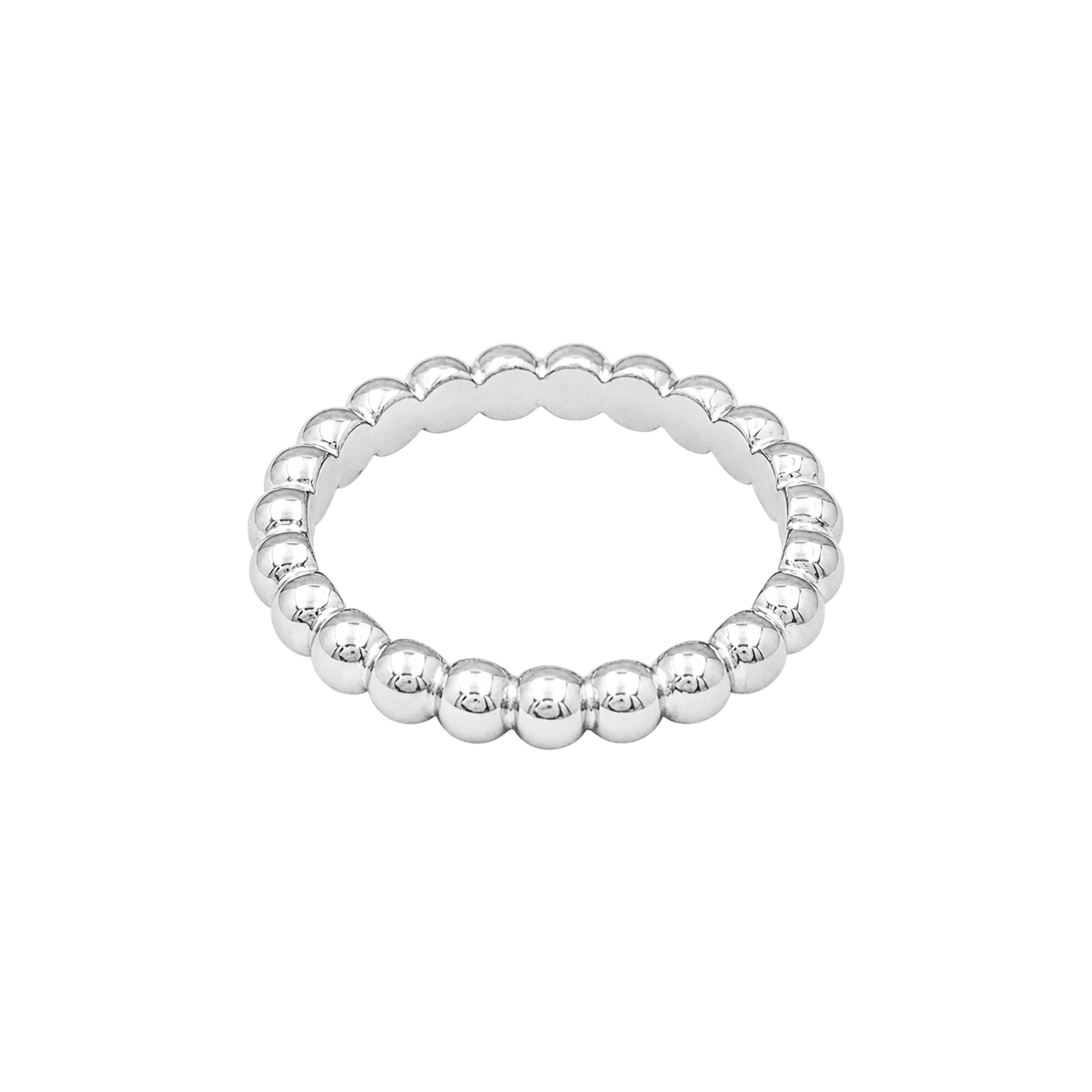 Bague Alliance VAN CLEEF & ARPELS "Perlée" MM en or blanc