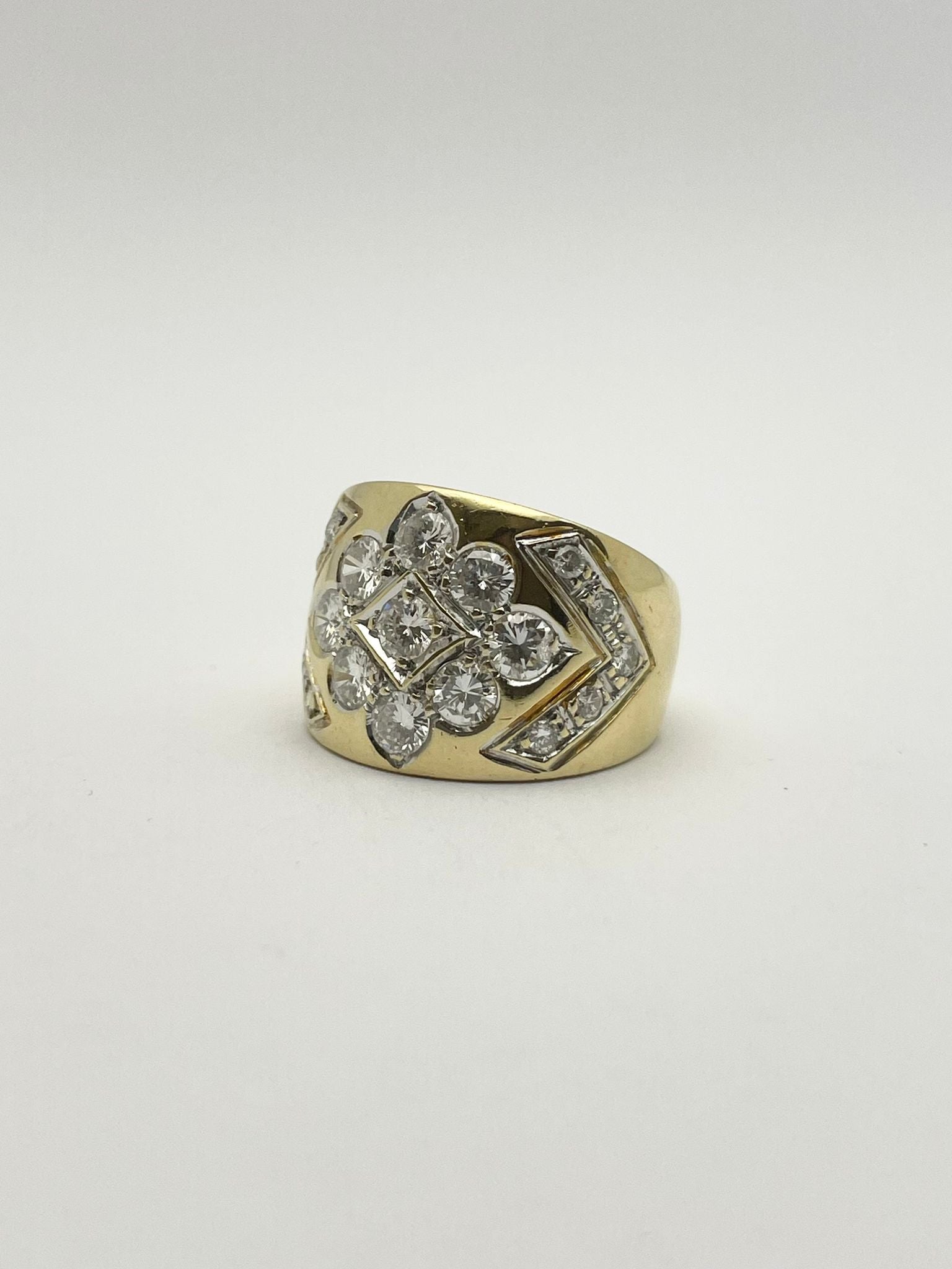Bague Bandeau en or jaune et diamants