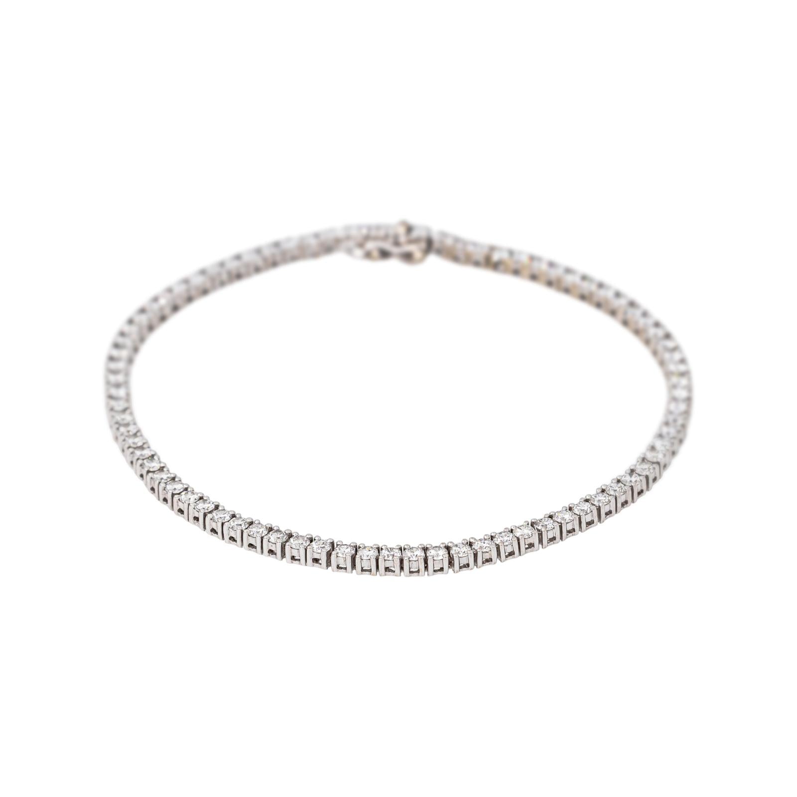 Bracelet Tennis Or blanc Diamant