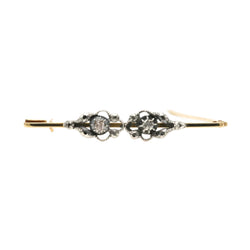 Broche Épingle en or jaune, argent et diamants
