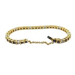 Bracelet Ligne en or blanc, or jaune, saphirs et diamants