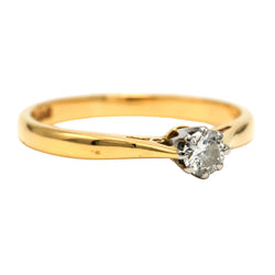 Bague Solitaire en or blanc, or jaune et diamant