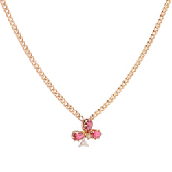 Collier Pendentif en or rose, perle, rubis et diamant