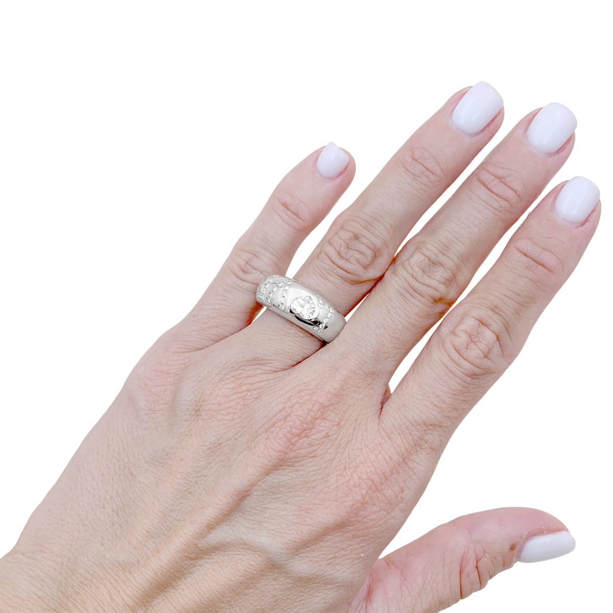 Bague Jonc CHOPARD "Love" en or blanc et diamants