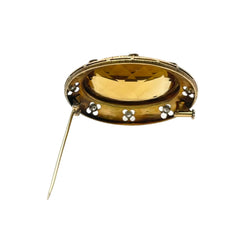 Broche Épingle BUCCELLATI en or jaune, topaze et diamants