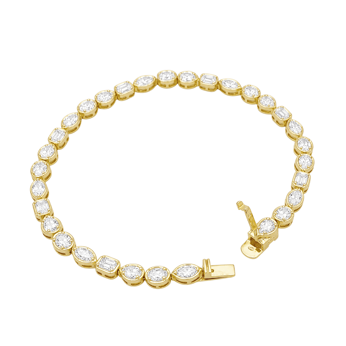 Bracelet Ligne en or jaune et diamants