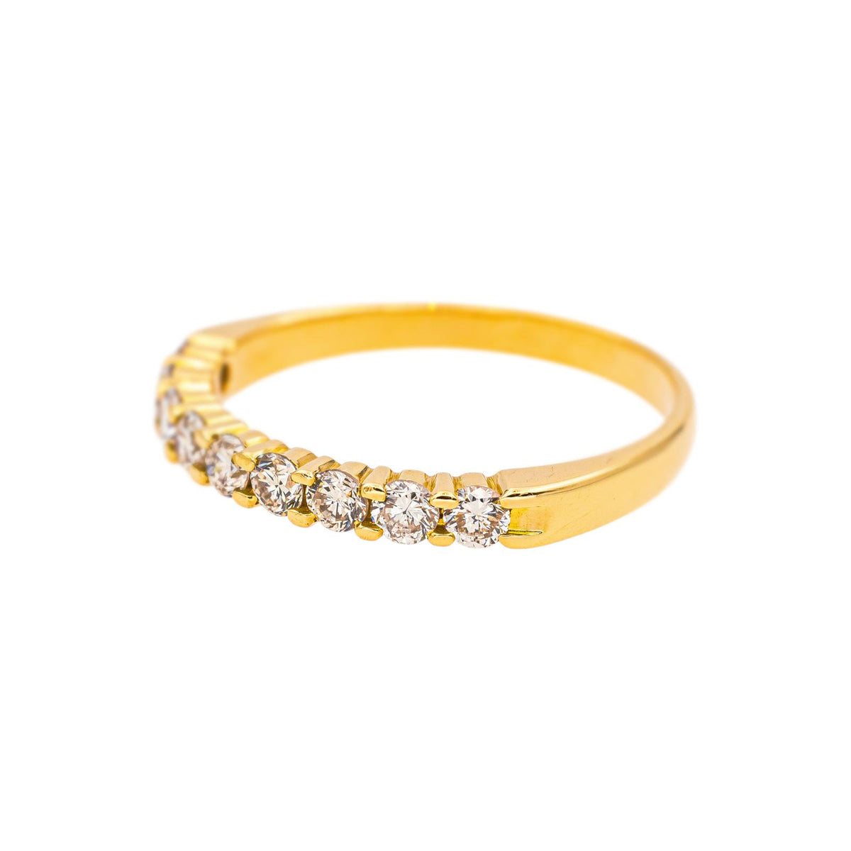 Bague Demi-alliance  Or jaune Diamant