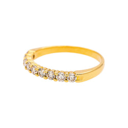 Bague Demi-alliance  Or jaune Diamant