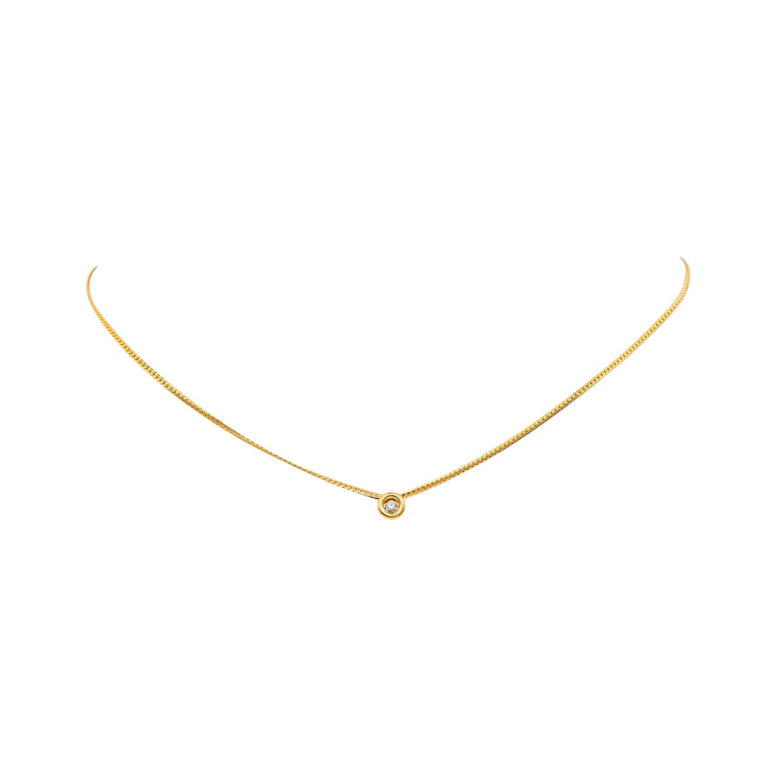 Collier Solitaire Or jaune Diamant
