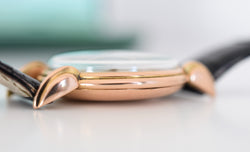 Montre ROLEX "Chronomètre" en or rose, acier et cuir
