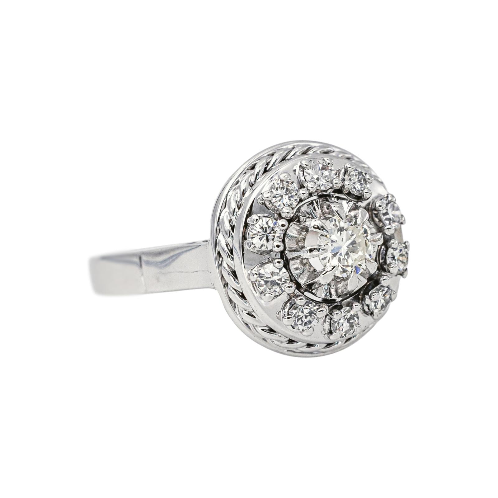 Bague Marguerite Or blanc Diamant