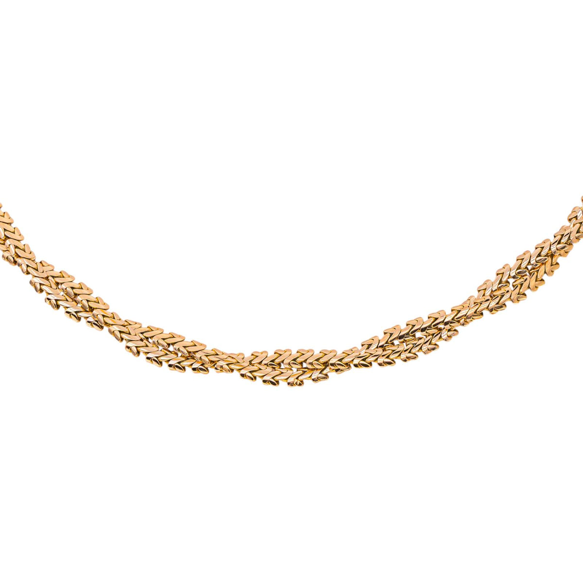 Collier maille tressée Or rose