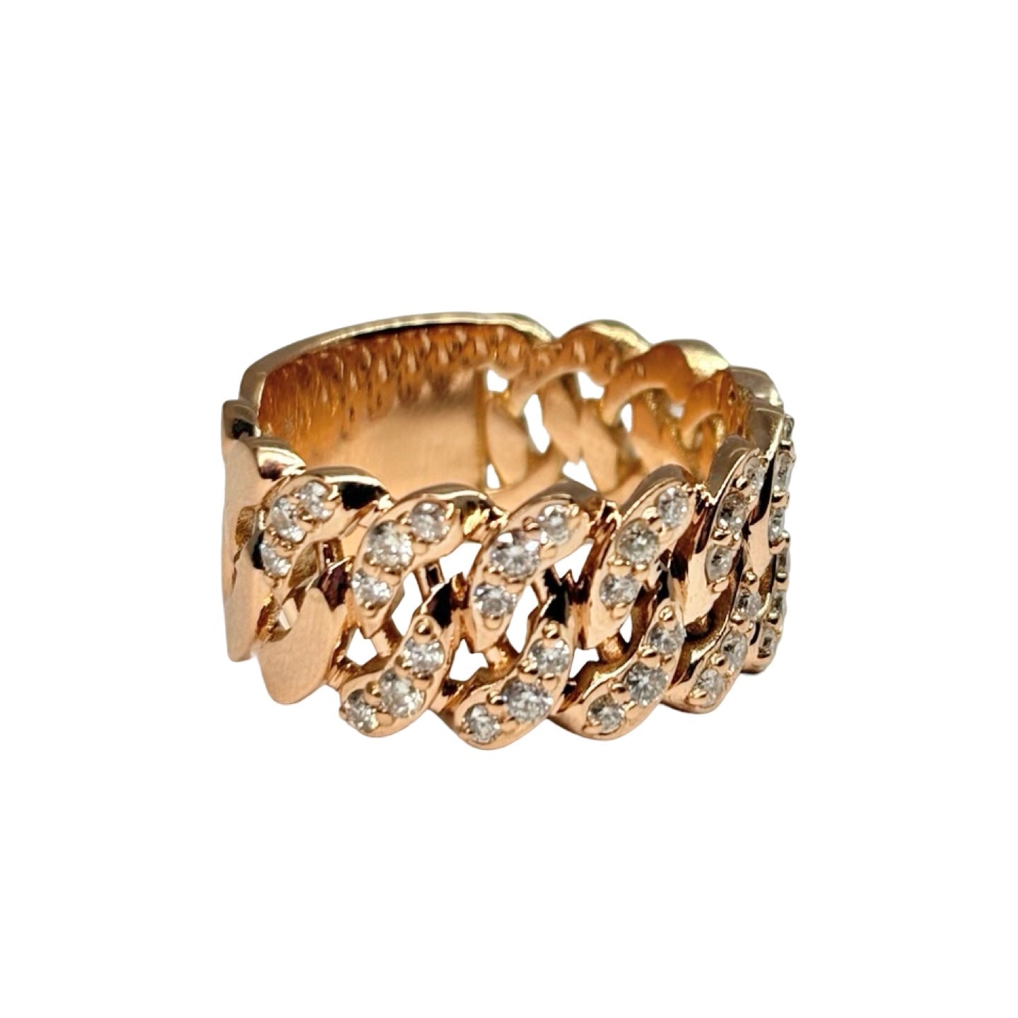 Bague Bandeau en or rose et diamants