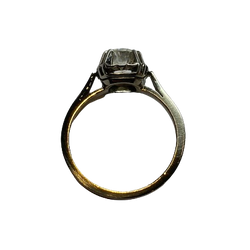 Bague Solitaire en or blanc, platine et diamant