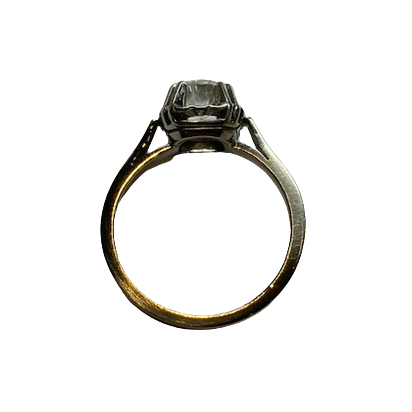 Bague Solitaire en or blanc, platine et diamant