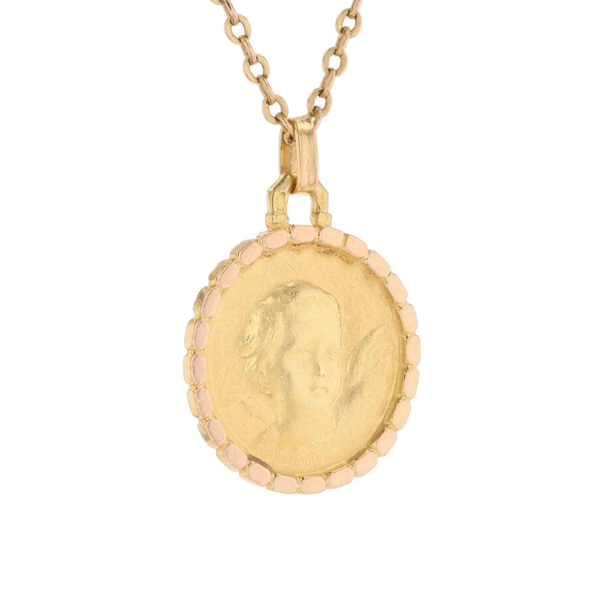 Médaille en or jaune et or rose