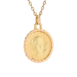 Médaille en or jaune et or rose