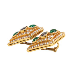 Parure REPOSSI en or jaune, perles, saphirs, émeraudes et diamants