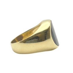 Bague Chevalière POMELLATO en or jaune et grenat