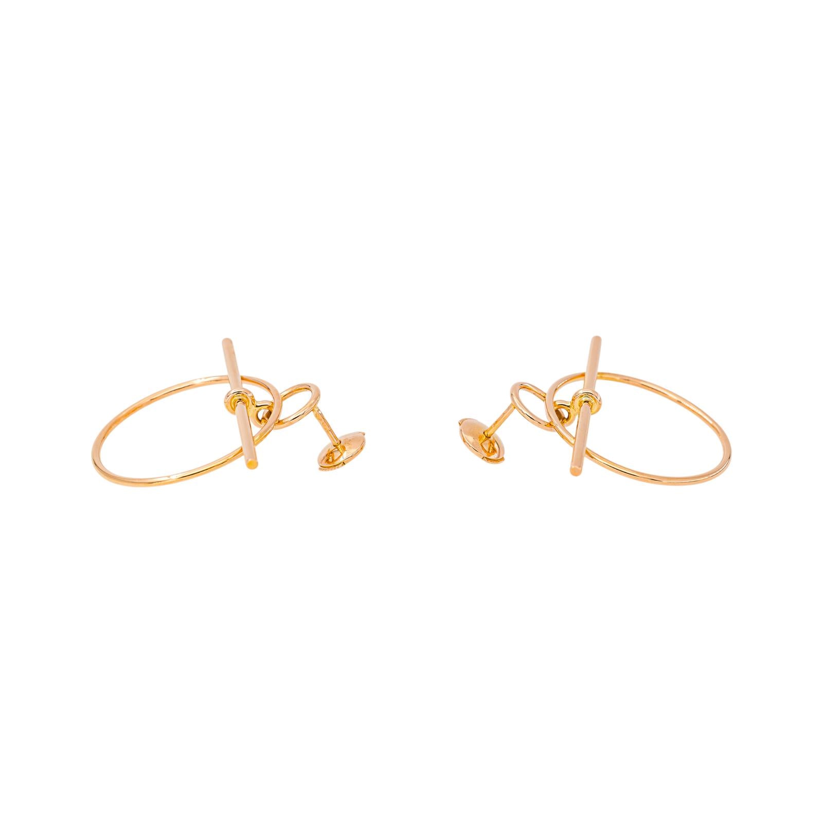 Hermès Boucles d'oreilles Loop Or rose