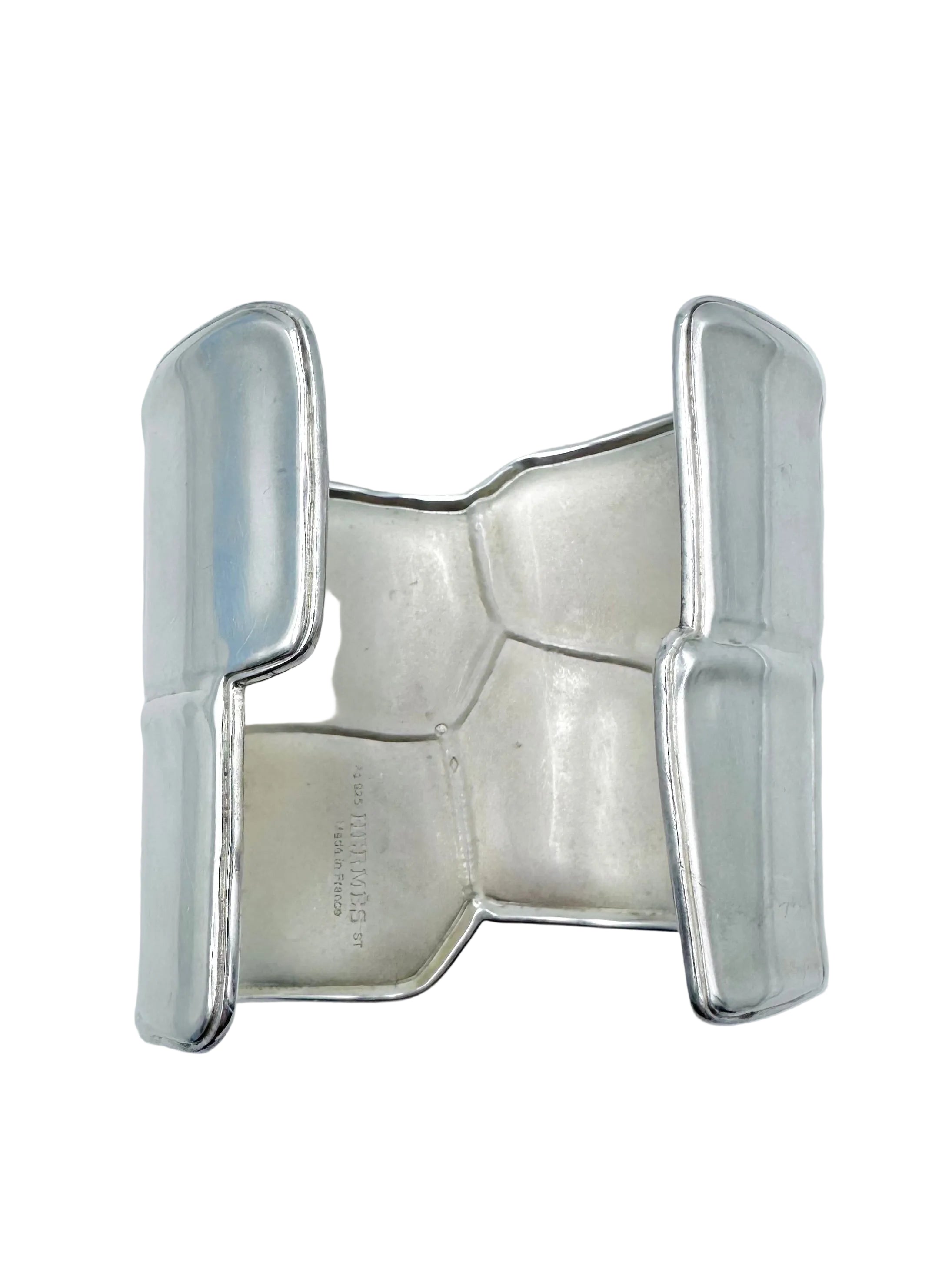 Bracelet Manchette HERMÈS Niloticus Éclat en argent