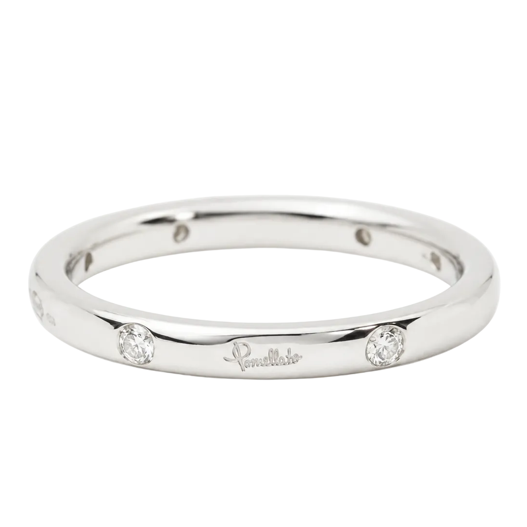 Bague Alliance POMELLATO "Lucciole" en or blanc et diamant