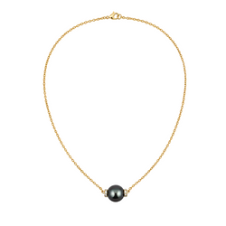 Collier Pendentif en or jaune, perle, et diamants