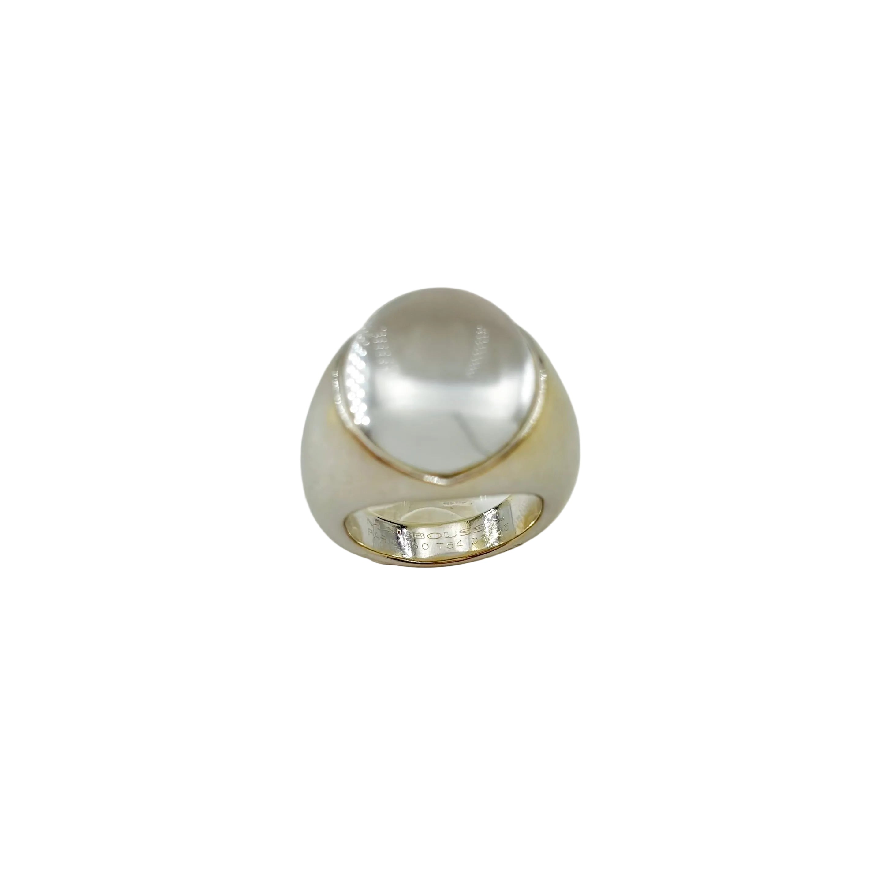 Bague MAUBOUSSIN "Transparence" en or blanc, cristal de roche et diamant
