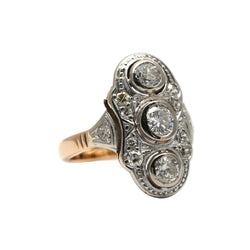 Bague Trilogie en or blanc, or jaune et diamants
