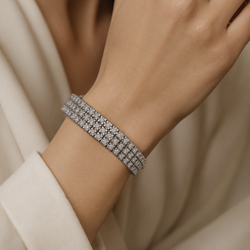 Bracelet Ligne en or blanc et diamants