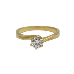 Bague Solitaire en or jaune et diamant