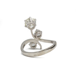 Bague en or blanc et diamants