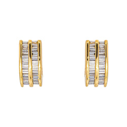 Boucles d'oreilles en or blanc, or jaune et diamants