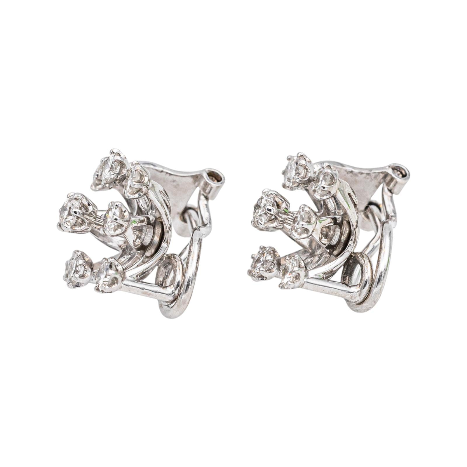 Boucles d'oreilles Clips Or blanc Diamant