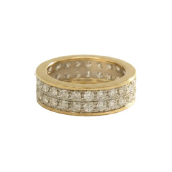 Bague Bandeau en or blanc, or jaune et diamants