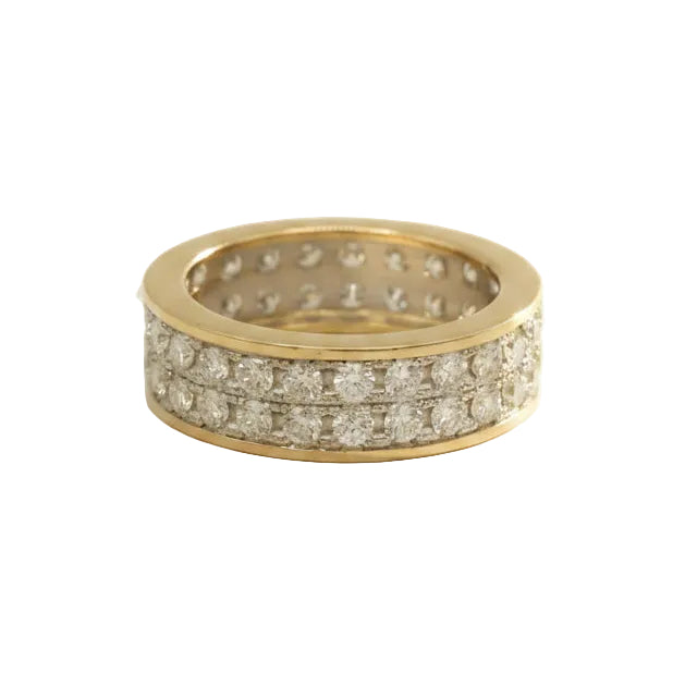 Bague Bandeau en or blanc, or jaune et diamants